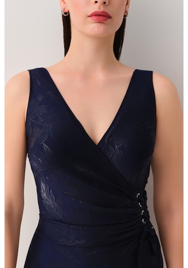 Suwen Daphne Korseli Toparlayıcı Kuşgözlü Mayo Sb2583513811381 Lacivert