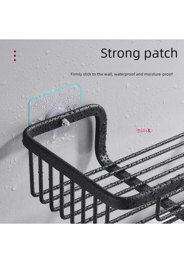 Teltree Danle Marka Duvarlı Tuvalet Depolama Rafı - Alüminyum Materyal, Delme Yok Kurulum, Çok Amaçlı Banyo Gereçleri Saklama Siyah Diğer