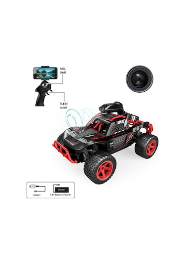 Vardem Uk Ff Şarjlı 2.4g Kameralı Off Road Araba 666-764wa Kırmızı