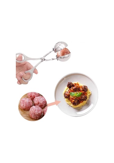 Köfte Makinesi Klip Balık Topu Pirinç Topu Yapma Kalıp Paslanmaz Gümüş