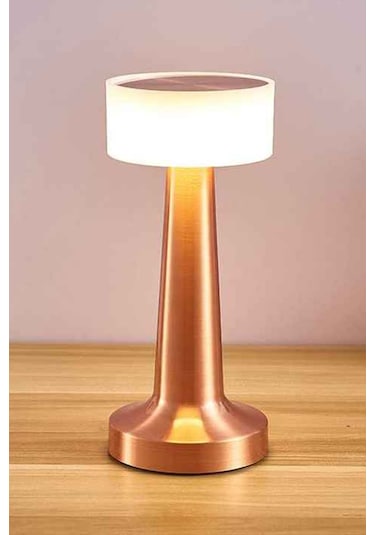 Rosegold Dekoratif Şarjlı Dokunmatik Led Masa Lambası Dimli 56r