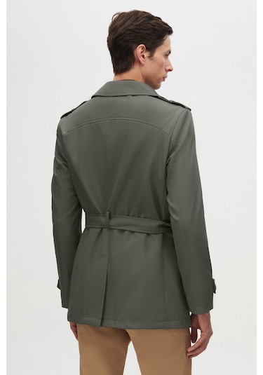 Ds Damat Regular Fit Haki Apoletli Beli Kemerli Pardösü/Trenckot 1hf08ort00013 Haki