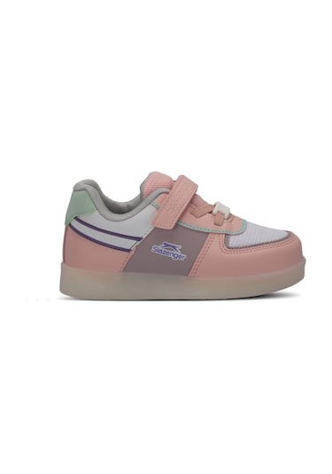Slazenger  PERLE Çocuk Cırt Cırtlı Beyaz  -  Pembe  Sneaker