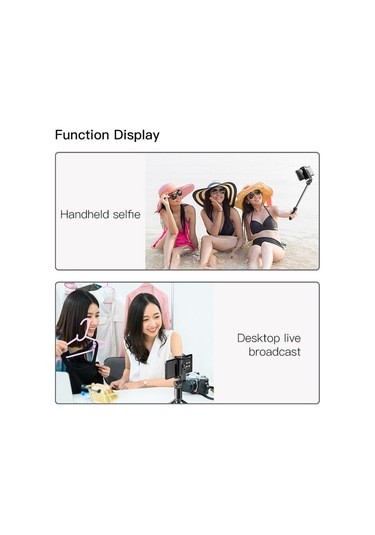 Cbtx Yesido Sf11 Geri Çekilebilir Bluetooth Tripod Telefon Canlı Yayın Selfie Stand Siyah