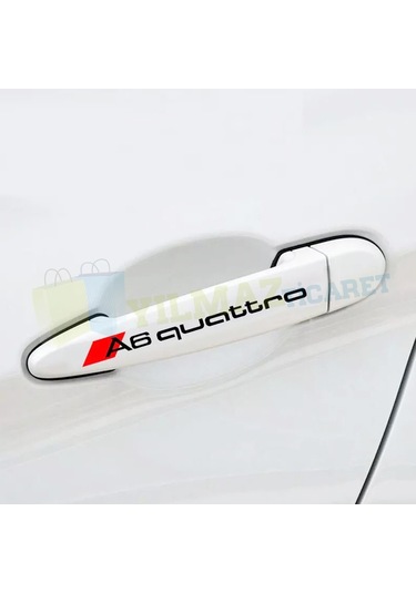 Audi Quattro A1 A2 A3 A4 A5 A6 Kapı Kolu Oto Sticker Etiket 4 Ad