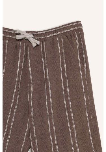 Defacto Regular Fit Jakarlı Bermuda Şort E0809ax25smbn326 Kahve