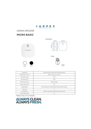 Carpex Koku Makinesi Beyaz+Ginger Flowers 50 ML