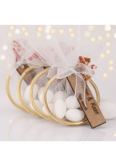 Söz, Nişan, Düğün İçin 10 Lu Nikah Şekerli Halka Hediye Seti