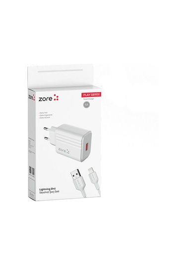 Mobilefix Play Serisi Pl1 Lightning 2in1 Seyahat Şarj Aleti 12w - Beyaz Beyaz