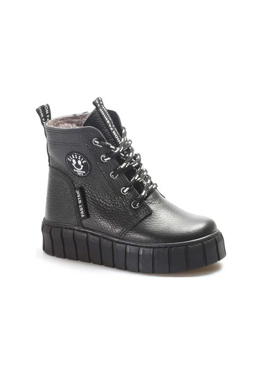 Fast Step Hakiki Deri Kürklü Unisex Çocuk Klasik Bot 769kxa130 Siyah