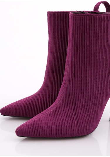 Dgn 8017 Kadin Arkasi Lastikli Topuklu Bot 8017-2446-R145603 Mor