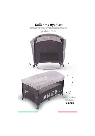 Prego Premium Line Alt Açma Üniteli Anne Yanı Oyun Parkı + Yatak