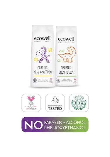 Ecowell Bebek Saç & Vücut Şampuanı + Nemlendirici Yüz & Vücut Losyonu 2 x 300 ML