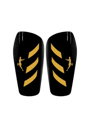 Pro Futbol Tekmeliği Çoraplı Çocuk Yetişkin Kaval Koruyucu Tekmelik Futbolcu Dizliği Siyah