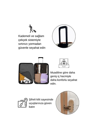 Büyük Boy Valiz 4x2 Teker Vizon-taba 1167 Vizon - Taba