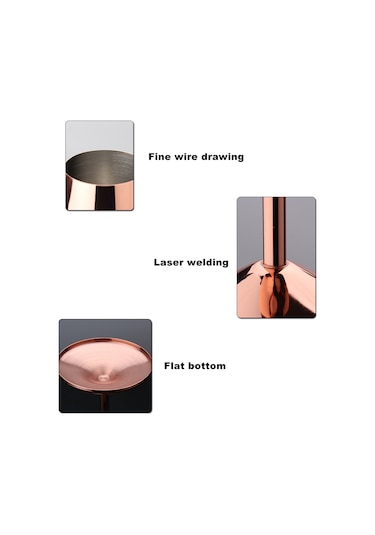 Kosona Altın Renkli Paslanmaz Çelik Şampanya Bardağı - Kreatif Metal Kadeh, Bar Ve Restoran Kullanıma Uygun, 500 Ml Altın