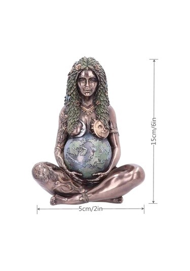 Yaozixa Gaia Tanrıça Heykeli, Reçine Materyal, Üç Boyutlu Relief, Doğa Ve Yaşam Sembolü, Kahverengi Dekoratif Figür Diğer