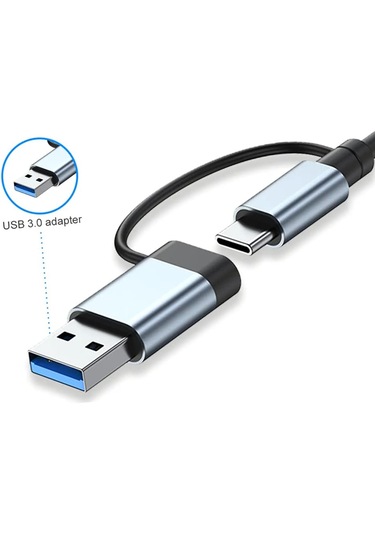 7-in-1 Type-c Çoklu Dönüştürücü Hub Usb 3.0 + Usb 2.0 + Usb-c Çoklayıcı Laptop & Tablet Uyumlu Hızlı Veri Aktarım Adaptörü