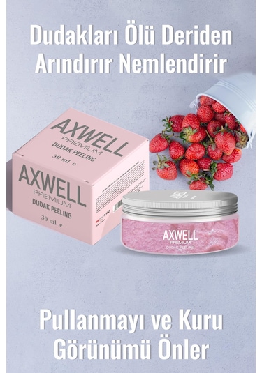 Axwell Premium Çilek Aromalı Dudak Bakım Peelingi 30 ML