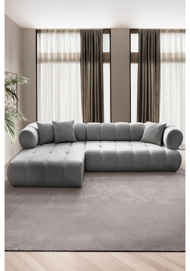 Petra Modern Köşe Koltuk Takımı Gri