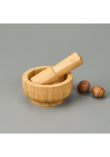 Bambu Havan Sarımsak Döveceği Ahşap