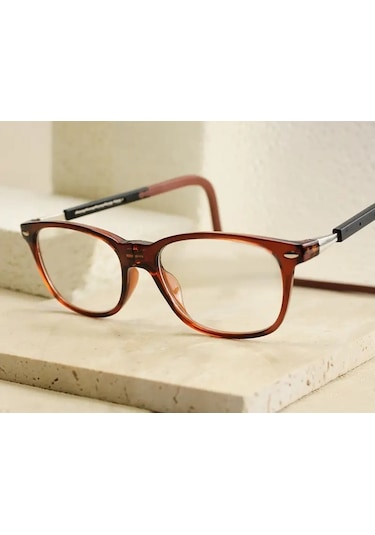 Mıknatıslı Manyetik Boyun Kordonlu Mavi Işık Korumalı Ekran Yakın Okuma Gözlüğü Kahve