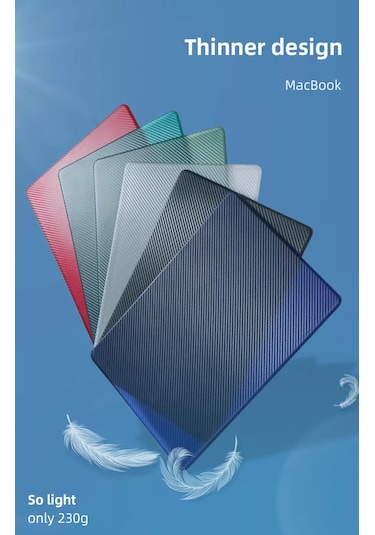 Arabulalaca Macbook Air 13 2020 A2179 Karbon Desenli Koruma Kılıf Mavi