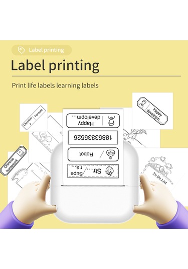 Jeehugo Öğrenci Hata Notu Yazıcı X7: Mini Termal Etiketleyici, Bluetooth Bağlantısı, 5 Termal + 5 Etiket + 3 Renkli Kağıt Seti