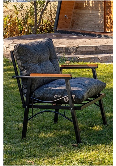 Btkconsept Tarz Model 2+1+1 Masa Bahçe Balkon Takımı Antrasit Gri