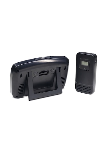 Mufunye İç/harici Sıcaklık Nem Ölçer, Saat Takvim Alarm, Dokunmatik Ekran, Maks/min Kayıt, 7 Dil Desteği - Beyaz Pil Dahil Değil