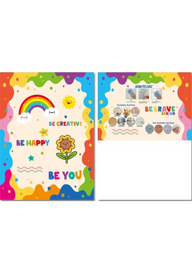 Geekyou 3'lü Renkli Motivasyonel Cümleler Duvar Sticker Seti Toplam 88 Desen - Pvc Materyal, Ev/okul Dekoru, Kolay Uygulama Çok Renkli