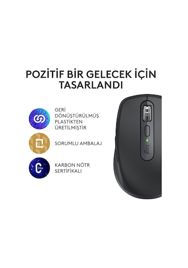 Logitech MX Anywhere 3S Kompakt Kablosuz Lazer Mouse