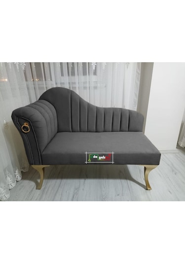 Yeni Model Ultra Lüks Alda Çizgili Josefin Bench Puf 120 Cm Yeşil