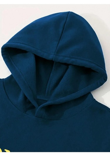 Erkek Monaco Baskılı Oversize Kapşonlu Sweatshirt 001