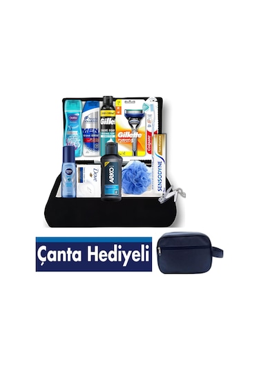 Damat Sandığı Çantalı Hediyelik Erkek Bakım Seti 13 Parça-tam Boy Ürünler
