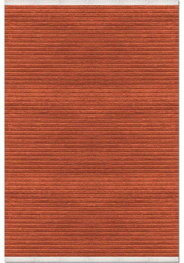 Lidya Turuncu Kaymaz Tabanlı Pamuk Dokuma Kilim, Yıkanabilir, Antialerjik, Kadifemsi Yapı Turuncu