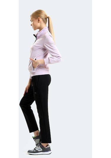 Slazenger RICHMAL Kadın Fermuarlı Dik Yaka Cepli Lila Eşofman Takımı