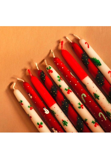 El Yapımı Yeni Yıl Şamdan Mumları 2'li