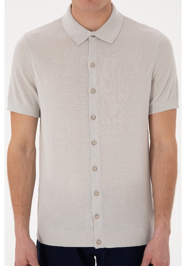 U.S. Polo Assn. Erkek Regular Fit Açık Gri Düğmeli Triko Tişört 50306455-VR001 U.S. Polo Assn. Erkek Regular Fit Açık Gri Düğmeli Triko Tişört 50306455-VR001