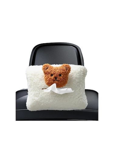 B-lambswool Araba Doku Kutusu Asılı Tip Çekmece Kutusu Kapağı Araba Koltuğu Arka Kol Dayama Kutusu Doku Çanta Karikatür Hayvanlar Peçete Doku Kağıt