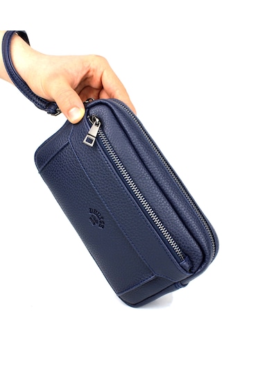 Erkek Lacivert Lüks El Ve Bileklik Kemerli Portföy El Çantası Lacivert