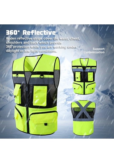 Novahub Yüksek Görünürlü Reflektif Yelek - Konforlu Ve Dayanıklı Sarı İş Güvenliği Sarı