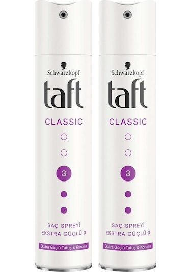 Taft Classic Ekstra Güçlü Sprey 2 x 250 ML