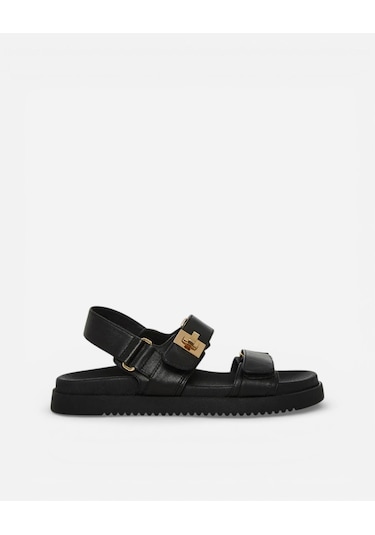 Steve Madden Mona Black Leat Kadın Siyah Sandalet Mona