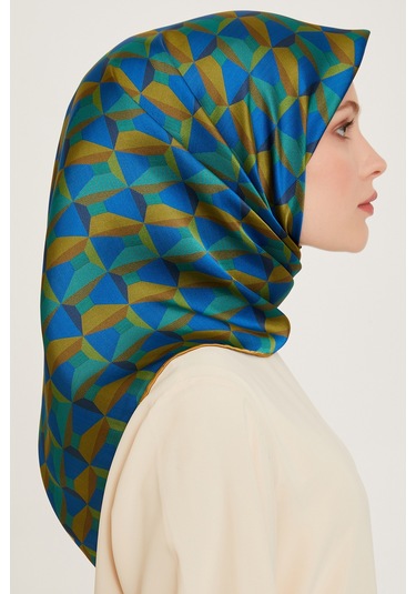 Dj Saf İpek Eşarp 9204d01 S Sura - 03693 33 Yeşil - Mavi