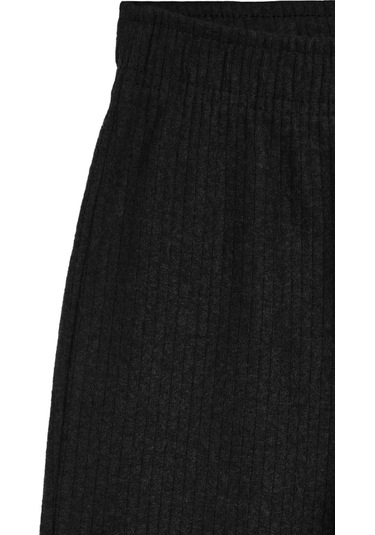 Beli Lastikli Siyah Kız Çocuk Eşofman Altı - Rahat Geniş Paça Kalın Kumaş 7-8-9-10-11-12-13-14 Yaş Cmrc103 Siyah