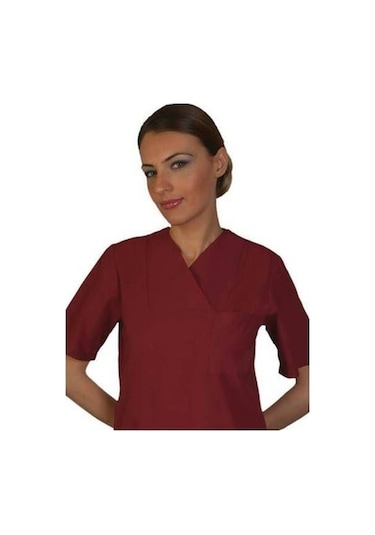 Doktor Ve Hemşire Forması-Bayan Bordo Cerrahi Nöbet Forma Takım