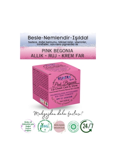 Kuatra Pink Begonia Nemlendirici Işıltı Veren Balm 7 ML
