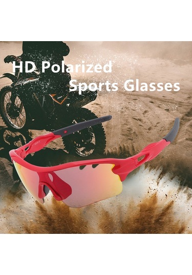 3-10 Yaş Çocuk Spor Polarize Güneş Gözlüğü 3 Değiştirilebilir Lensli Serin Bisiklet Uv Koruma Güneş Gözlüğü - Gök Mavisi Mavi