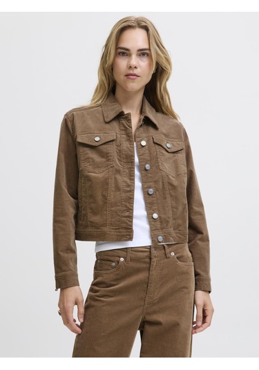 Kadin Dügme Kapamali Ceket - Gelly - 12281698 Otter